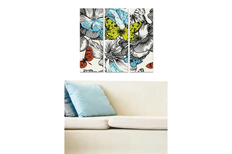 Canvastaulu Animal 3-pak Monivärinen, 20x50 cm