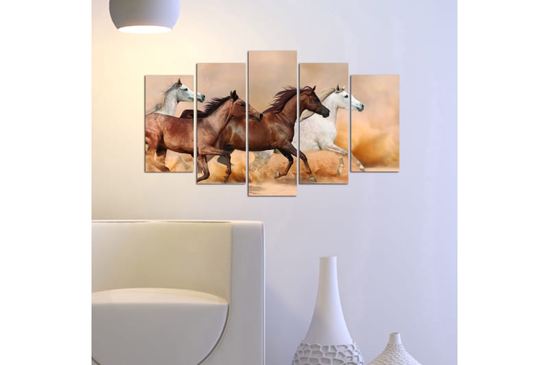 Canvastaulu Animals 5-pak Monivärinen - 20x60 cm - Sisustustuotteet - Seinäkoristeet