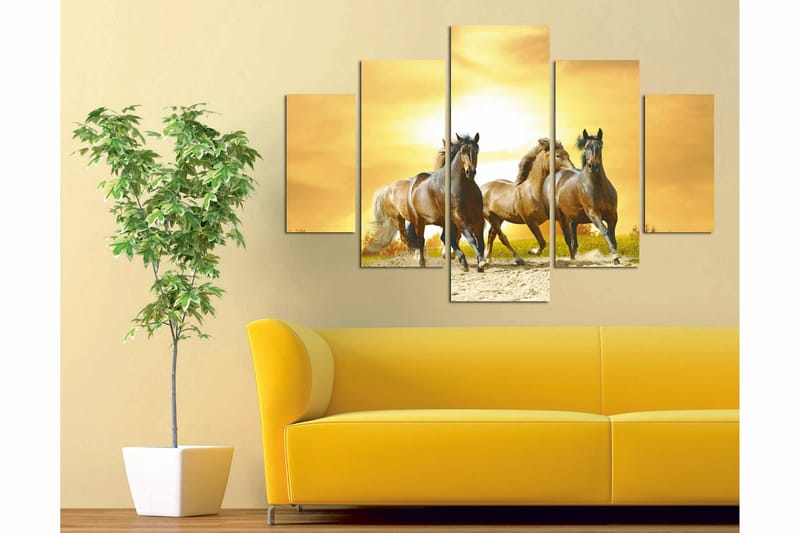 Canvastaulu Animals 5-pak Monivärinen - 56x20 cm - Sisustustuotteet - Seinäkoristeet