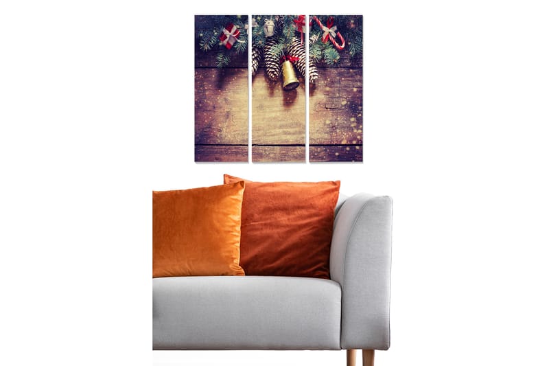 Canvastaulu Christmas 3-pak Monivärinen - 20x50 cm - Sisustustuotteet - Seinäkoristeet