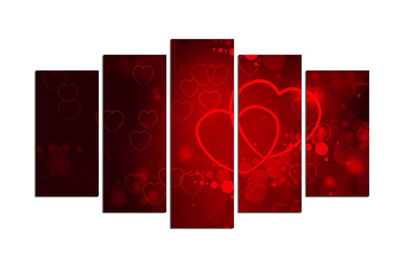 Canvastaulu Christmas Love 5-pak Monivärinen - 20x60 cm - Sisustustuotteet - Seinäkoristeet