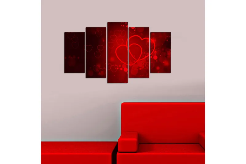 Canvastaulu Christmas Love 5-pak Monivärinen - 20x60 cm - Sisustustuotteet - Seinäkoristeet