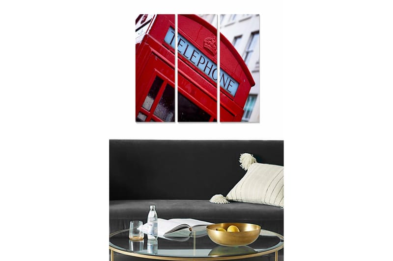 Canvastaulu City 3-pak Monivärinen, 20x50 cm