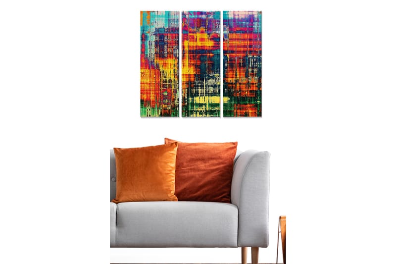Canvastaulu City 3-pak Monivärinen - 20x50 cm - Sisustustuotteet - Seinäkoristeet