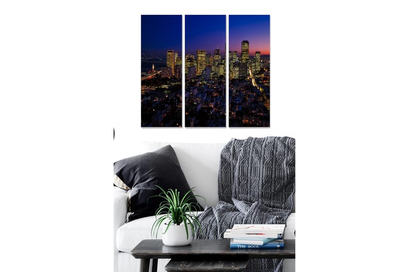 Canvastaulu City 3-pak Monivärinen - 20x50 cm - Sisustustuotteet - Seinäkoristeet