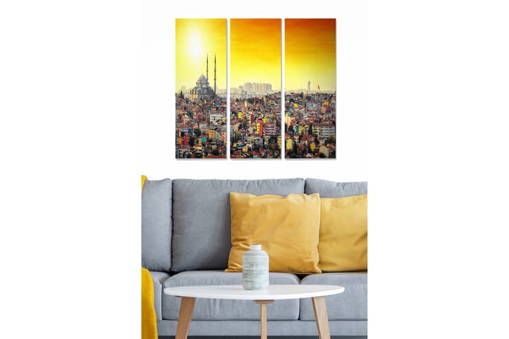 Canvastaulu City 3-pak Monivärinen - 20x50 cm - Canvas-taulu - Seinäkoristeet