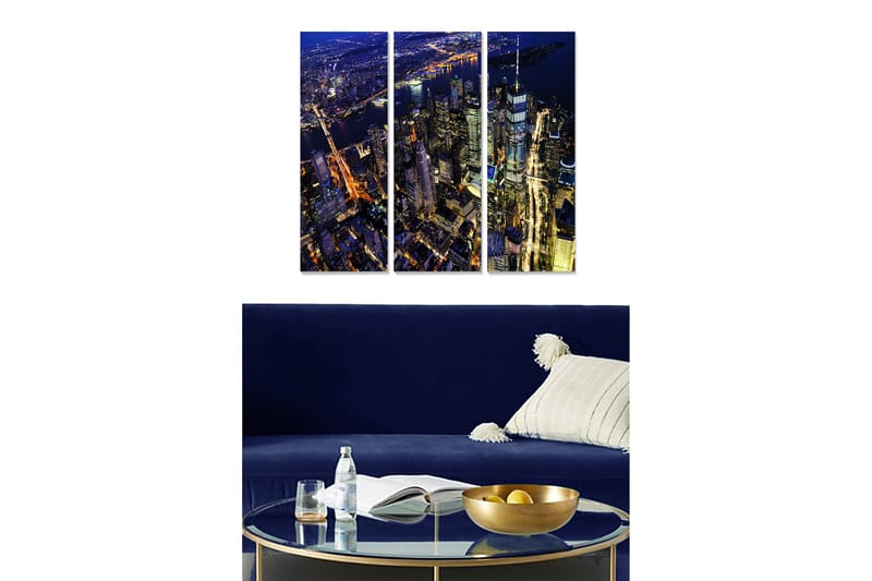 Canvastaulu City 3-pak Monivärinen - 20x50 cm - Sisustustuotteet - Seinäkoristeet