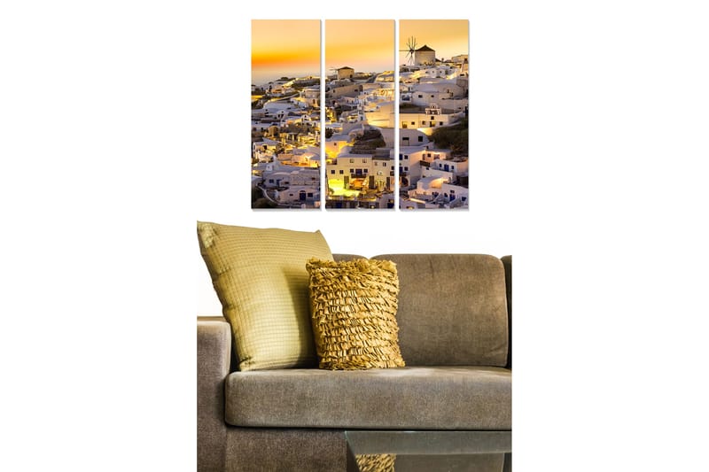 Canvastaulu City 3-pak Monivärinen - 20x50 cm - Sisustustuotteet - Seinäkoristeet