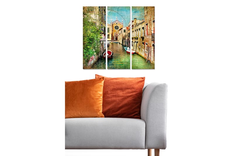 Canvastaulu City 3-pak Monivärinen - 20x50 cm - Sisustustuotteet - Seinäkoristeet