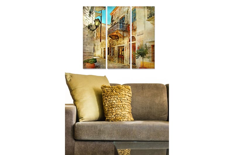 Canvastaulu City 3-pak Monivärinen - 20x50 cm - Sisustustuotteet - Seinäkoristeet