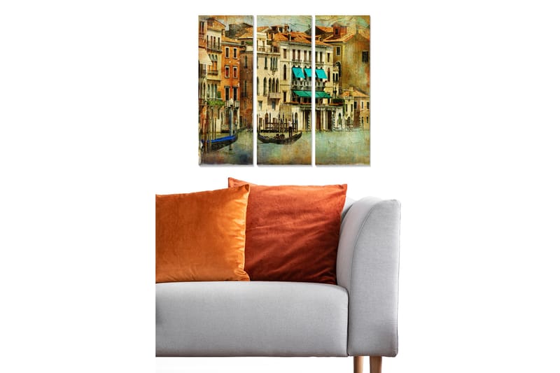 Canvastaulu City 3-pak Monivärinen - 20x50 cm - Sisustustuotteet - Seinäkoristeet