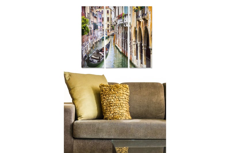 Canvastaulu City 3-pak Monivärinen - 20x50 cm - Sisustustuotteet - Seinäkoristeet