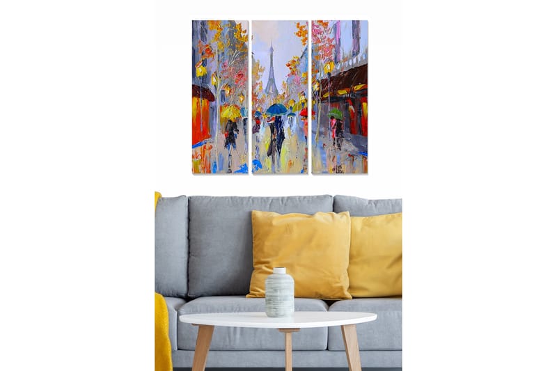 Canvastaulu City 3-pak Monivärinen - 20x50 cm - Sisustustuotteet - Seinäkoristeet