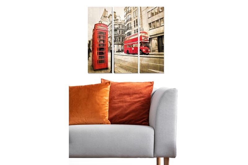 Canvastaulu City 3-pak Monivärinen, 20x50 cm