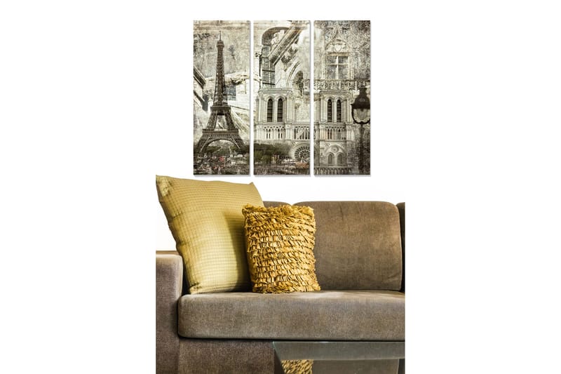 Canvastaulu City 3-pak Monivärinen, 20x50 cm