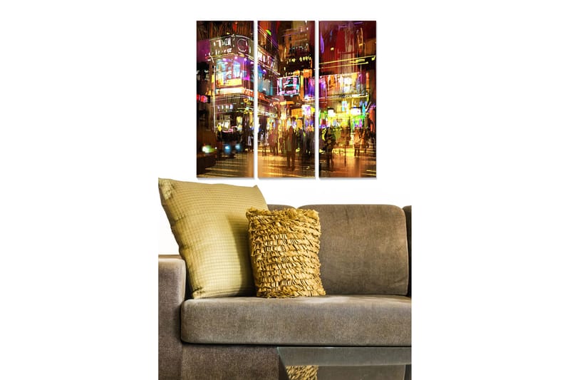 Canvastaulu City 3-pak Monivärinen, 20x50 cm