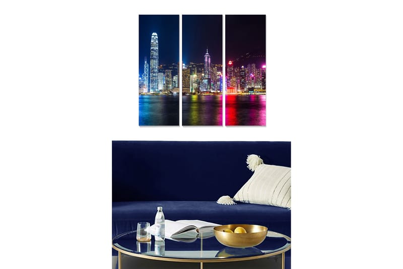 Canvastaulu City 3-pak Monivärinen, 20x50 cm