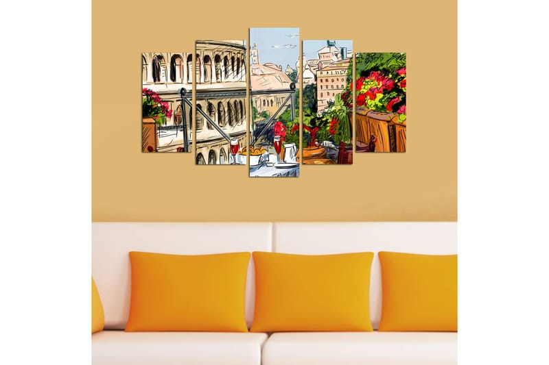 Canvastaulu City 5-pak Monivärinen - 20x60 cm - Sisustustuotteet - Seinäkoristeet