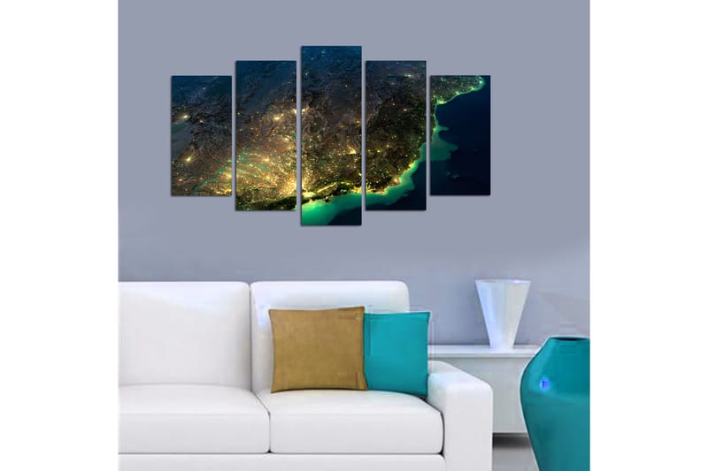 Canvastaulu City 5-pak Monivärinen - 20x60 cm - Sisustustuotteet - Seinäkoristeet