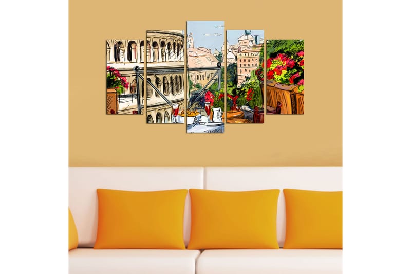 Canvastaulu City 5-pak Monivärinen - 20x60 cm - Sisustustuotteet - Seinäkoristeet