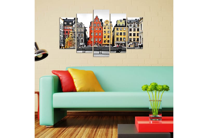 Canvastaulu City 5-pak Monivärinen - 20x60 cm - Sisustustuotteet - Seinäkoristeet