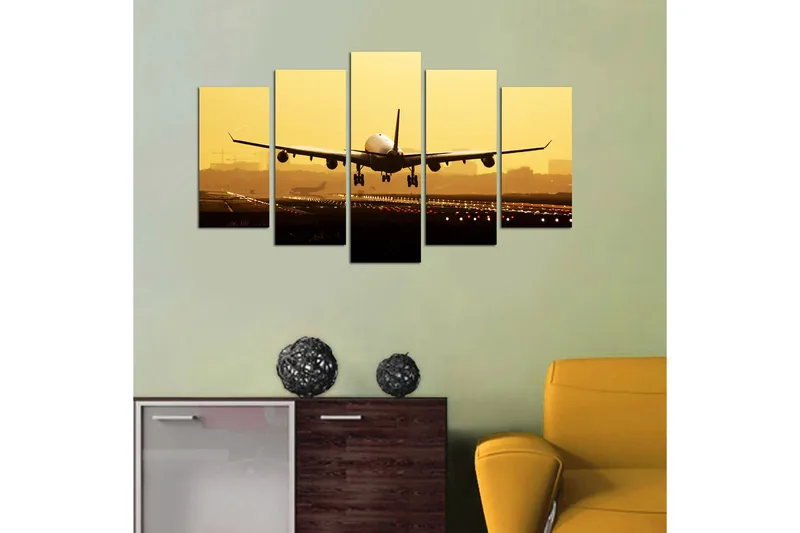 Canvastaulu City 5-pak Monivärinen - 20x60 cm - Sisustustuotteet - Seinäkoristeet