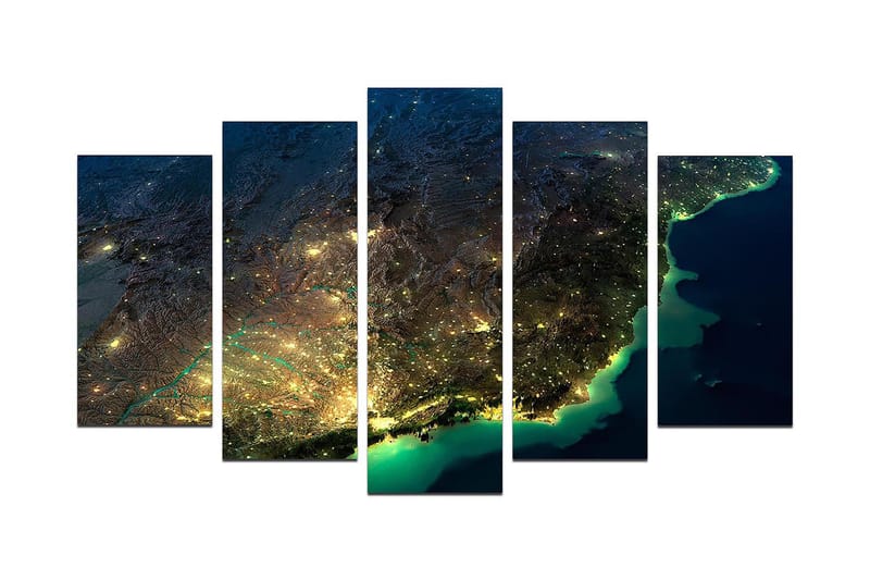 Canvastaulu City 5-pak Monivärinen, 20x60 cm