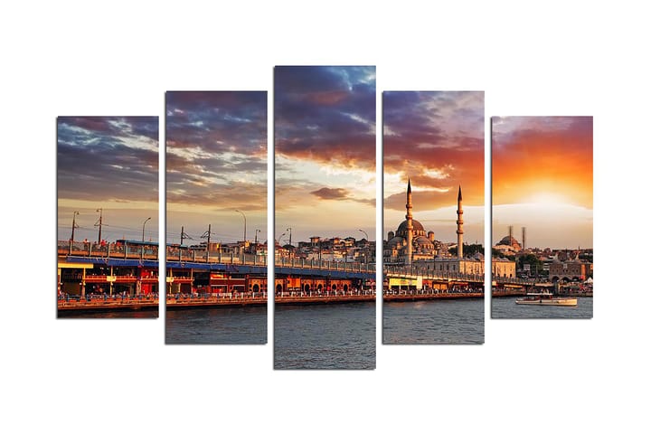 Canvastaulu City Istanbul 5-pak Monivärinen - 20x60 cm - Canvas-taulu - Seinäkoristeet