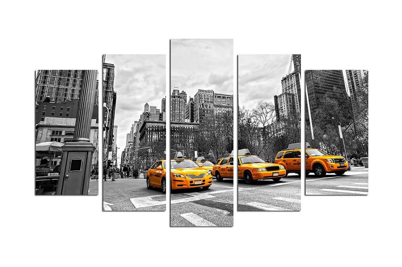 Canvastaulu City New York 5-pak Monivärinen - 20x60 cm - Sisustustuotteet - Seinäkoristeet