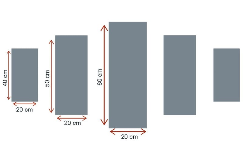 Canvastaulu City New York 5-pak Monivärinen - 20x60 cm - Sisustustuotteet - Seinäkoristeet