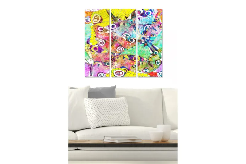 Canvastaulu Colorful 3-pak Monivärinen, 20x50 cm