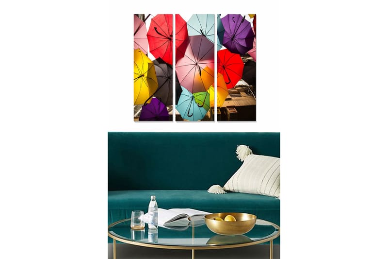 Canvastaulu Colorful 3-pak Monivärinen, 20x50 cm