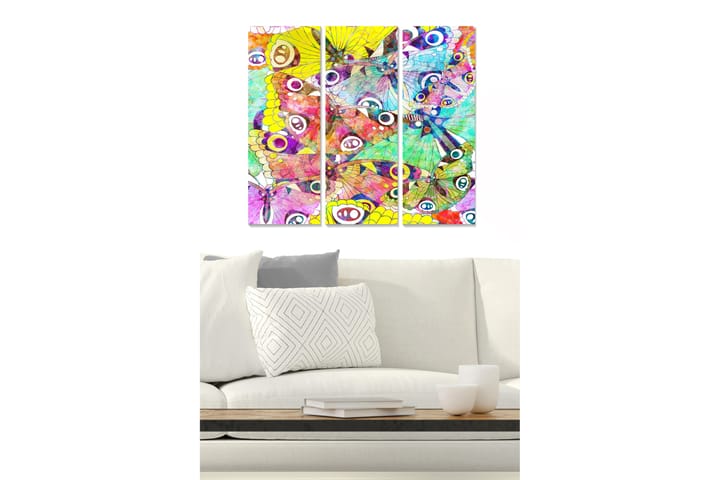 Canvastaulu Colorful 3-pak Monivärinen - 20x50 cm - Canvas-taulu - Seinäkoristeet