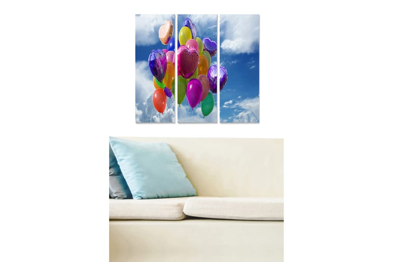 Canvastaulu Colorful 3-pak Monivärinen - 20x50 cm - Sisustustuotteet - Seinäkoristeet