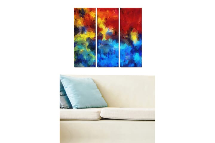 Canvastaulu Colorful 3-pak Monivärinen - 20x50 cm - Canvas-taulu - Seinäkoristeet