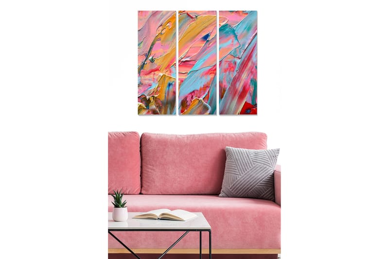 Canvastaulu Colorful 3-pak Monivärinen - 20x50 cm - Sisustustuotteet - Seinäkoristeet
