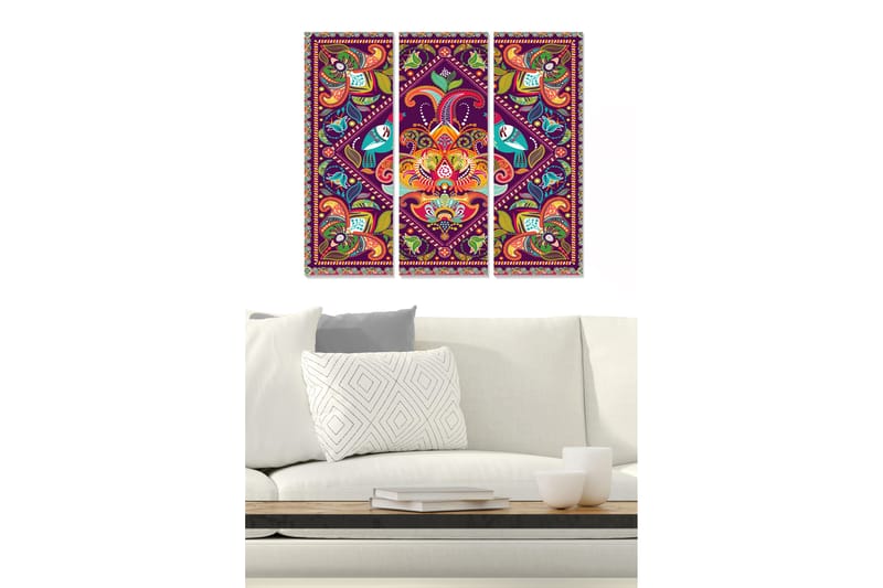 Canvastaulu Colorful 3-pak Monivärinen - 20x50 cm - Sisustustuotteet - Seinäkoristeet