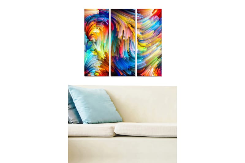 Canvastaulu Colorful 3-pak Monivärinen - 20x50 cm - Sisustustuotteet - Seinäkoristeet