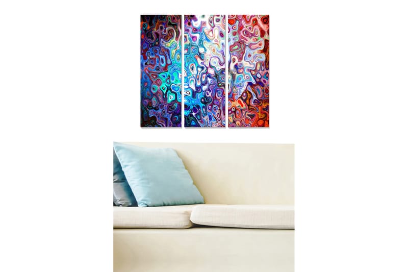 Canvastaulu Colorful 3-pak Monivärinen - 20x50 cm - Sisustustuotteet - Seinäkoristeet