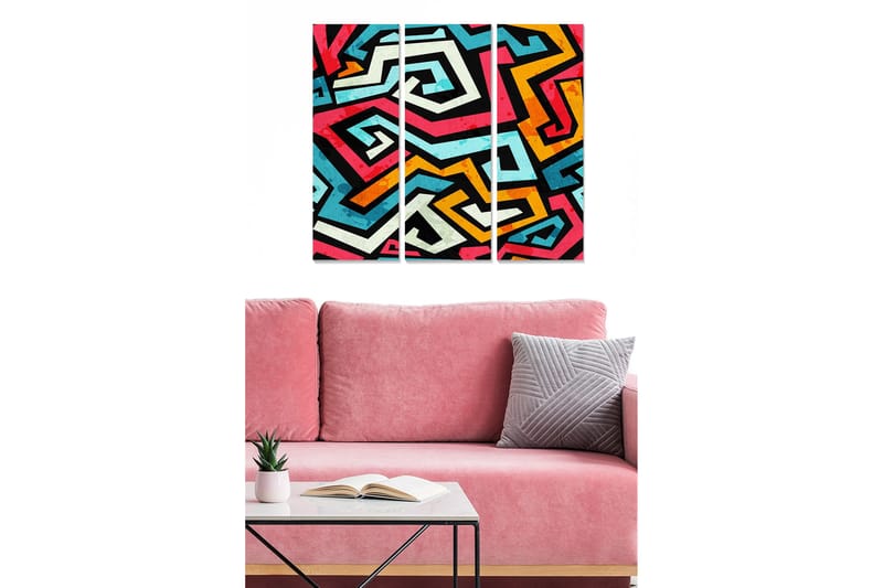 Canvastaulu Colorful 3-pak Monivärinen, 20x50 cm