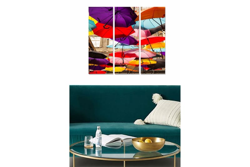 Canvastaulu Colorful 3-pak Monivärinen, 20x50 cm