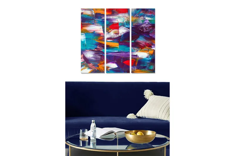 Canvastaulu Colorful 3-pak Monivärinen, 20x50 cm