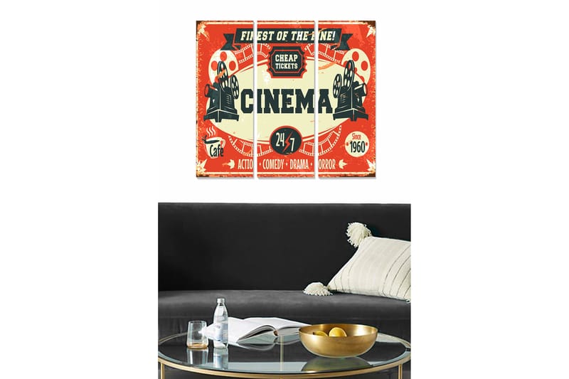 Canvastaulu Entertainment 3-pak Monivärinen - 20x50 cm - Sisustustuotteet - Seinäkoristeet