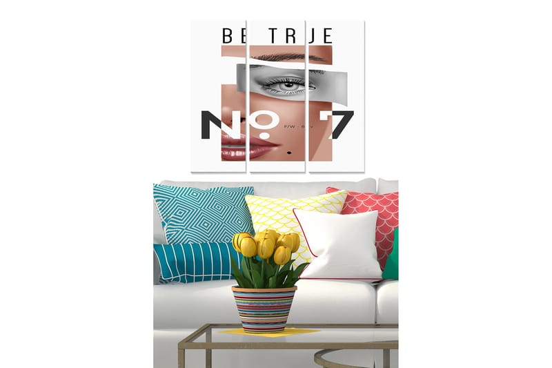 Canvastaulu Fashion 3-pak Monivärinen, 20x50 cm