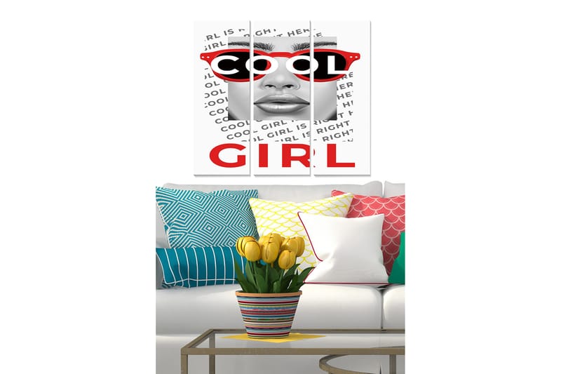 Canvastaulu Fashion 3-pak Monivärinen, 20x50 cm