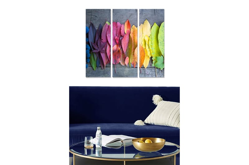 Canvastaulu Floral 3-pak Monivärinen, 20x50 cm