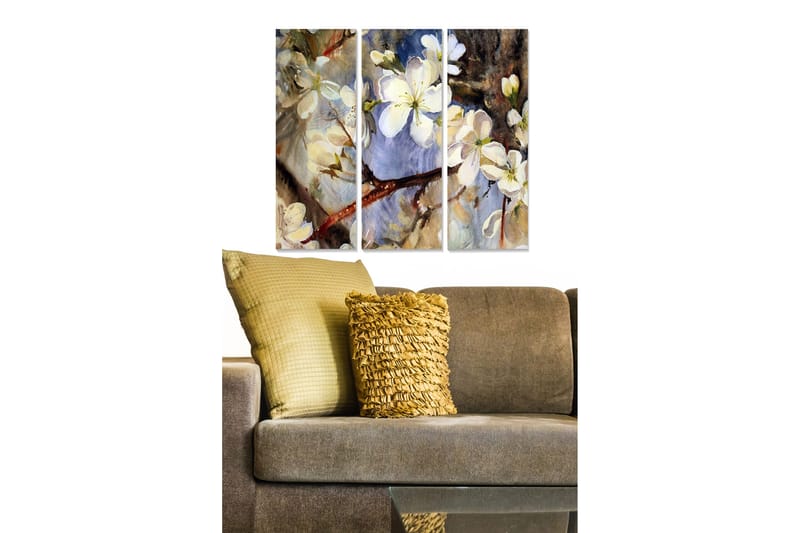 Canvastaulu Floral 3-pak Monivärinen, 20x50 cm