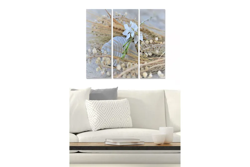 Canvastaulu Floral 3-pak Monivärinen, 20x50 cm