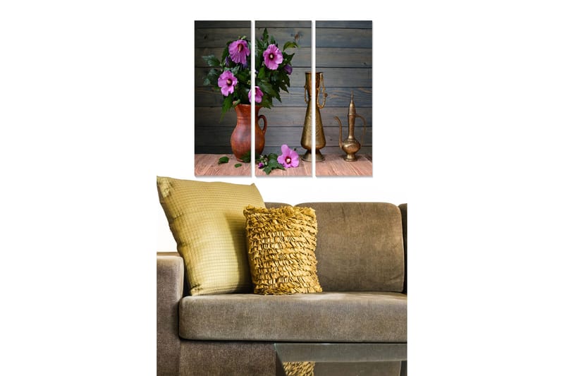 Canvastaulu Floral 3-pak Monivärinen, 20x50 cm