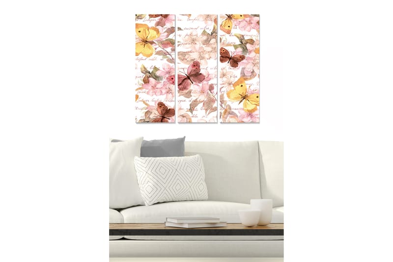 Canvastaulu Floral 3-pak Monivärinen - 20x50 cm - Sisustustuotteet - Seinäkoristeet